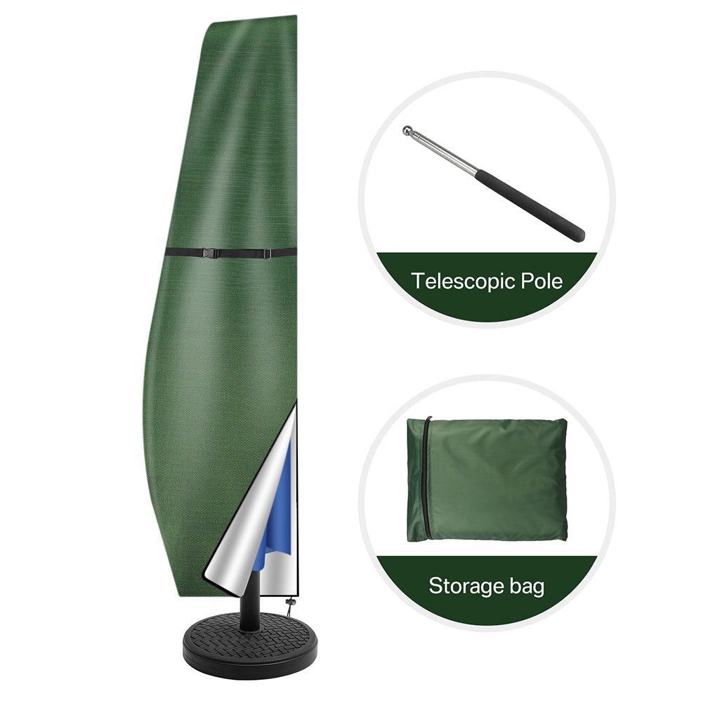 Housse de parasol en porte-à-faux 205 cm / Vert,Housse de parasol en porte-à-faux 265cm / Vert,Housse de parasol en porte-à-faux 280cm / Vert