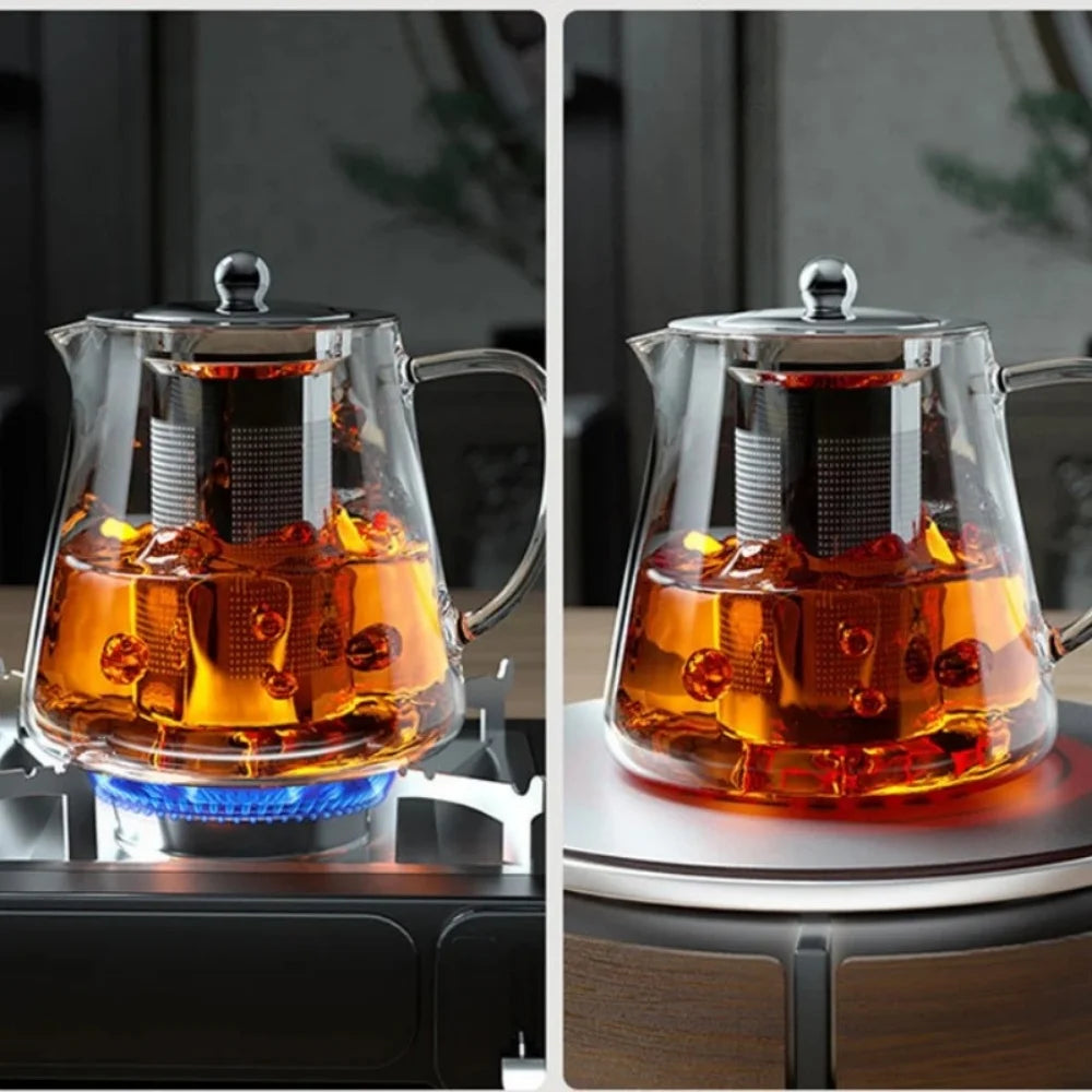 Théière en Verre Borosilicate – Résistante à la Chaleur avec Infuseur Amovible en Acier Inoxydable