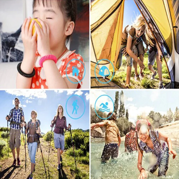 Lot de 10 Bracelets à la citronnelle anti-moustiques