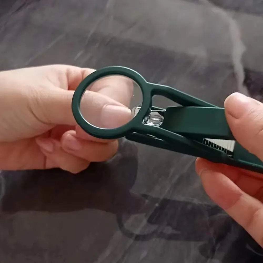 Coupe-Ongles avec Loupe Grossissante – Anti-Projections, Ergonomique & Précis – Pour Ongles Épais et Durs, Idéal Seniors