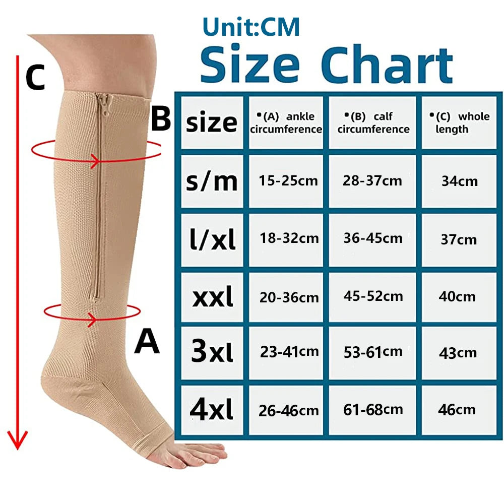 Chaussettes de Compression à Zip