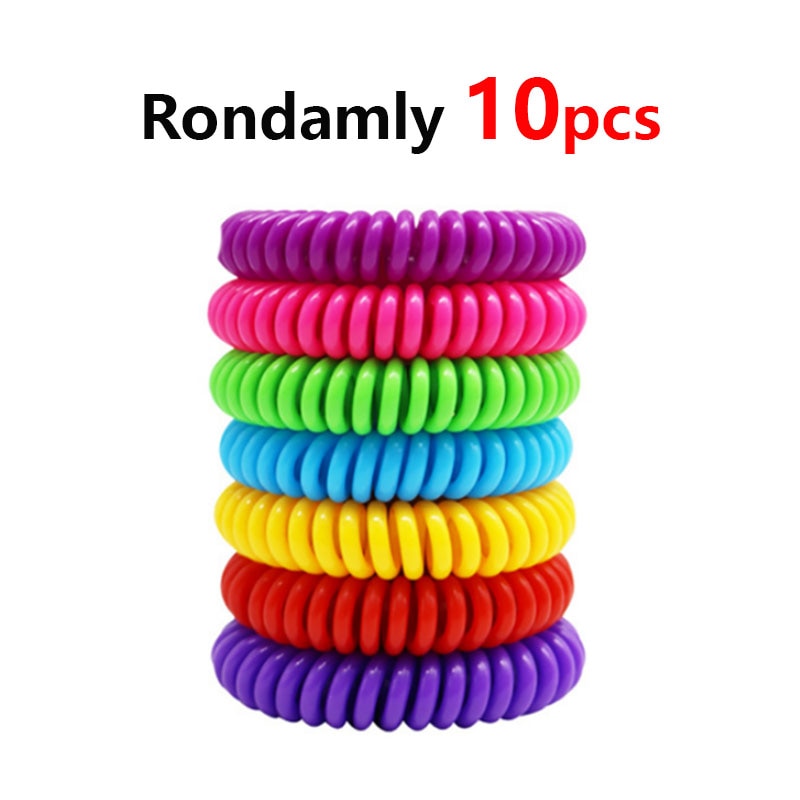 Lot de 10 Bracelets à la citronnelle anti-moustiques