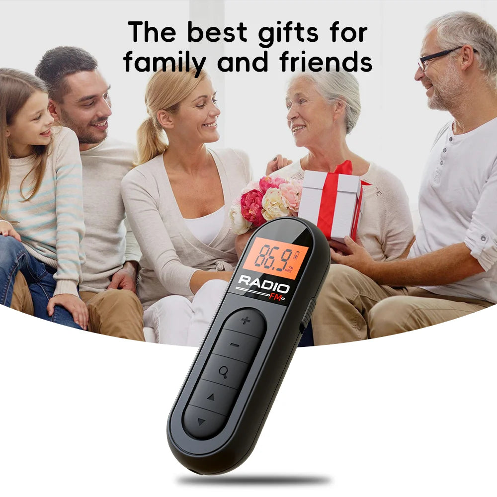 Mini radio FM portable rechargeable avec clip — écouteurs inclus