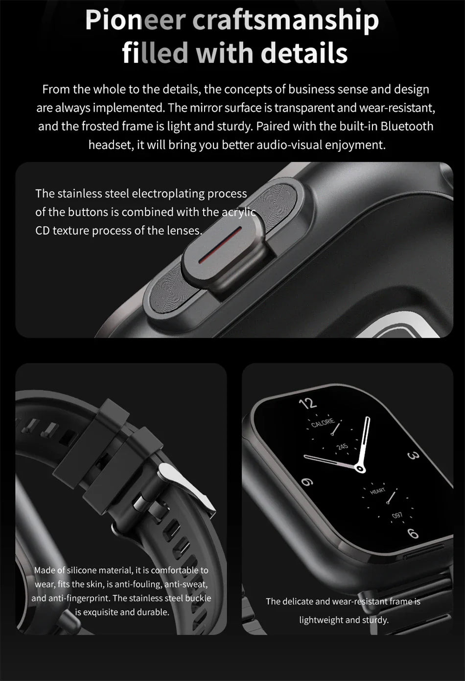 Montre intelligente connectée 2 en 1 avec écouteurs + Bracelet OFFERT