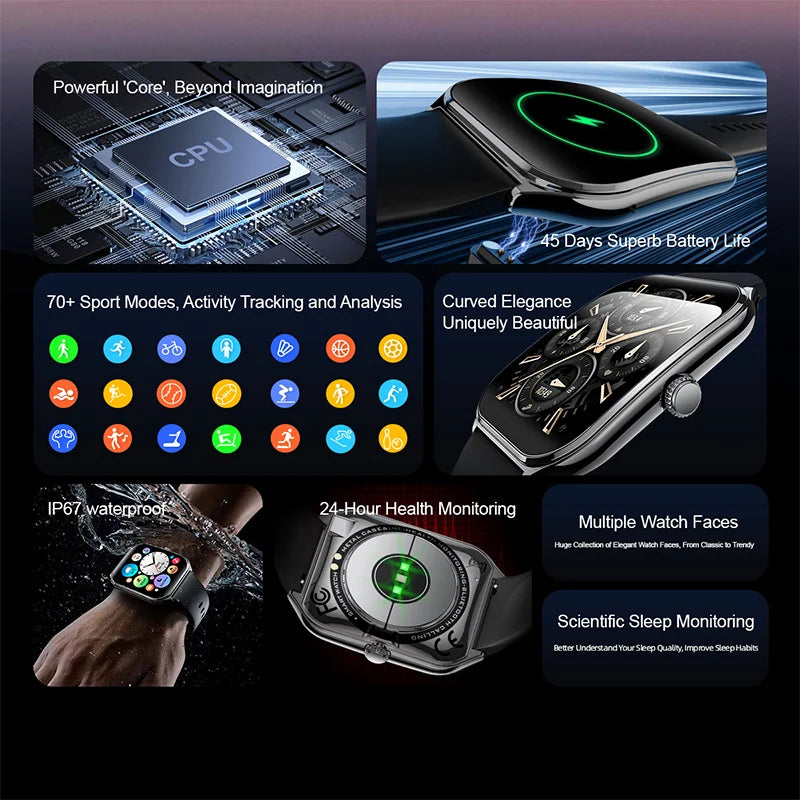 Montre Connectée Ultra Fine - Écran AMOLED HD 1.96" + 1 Bracelet OFFERT