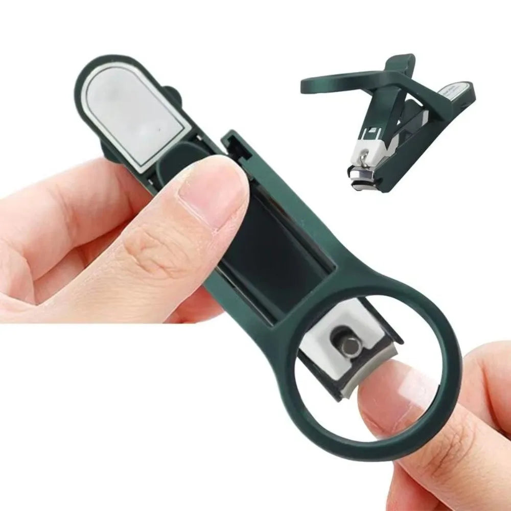 Coupe-Ongles avec Loupe Grossissante – Anti-Projections, Ergonomique & Précis – Pour Ongles Épais et Durs, Idéal Seniors