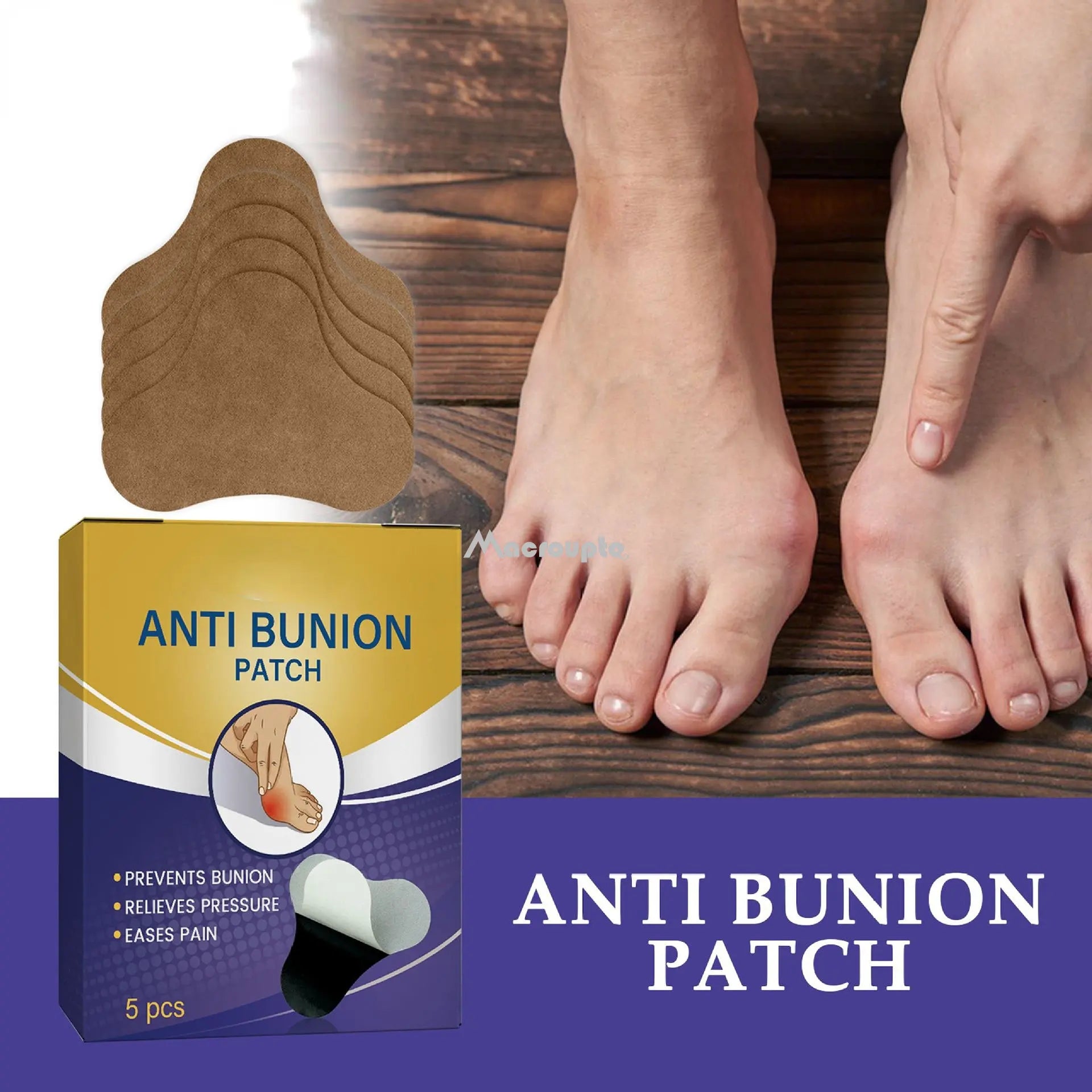 Lot de 12Patchs pour traitement d'hallux valgus