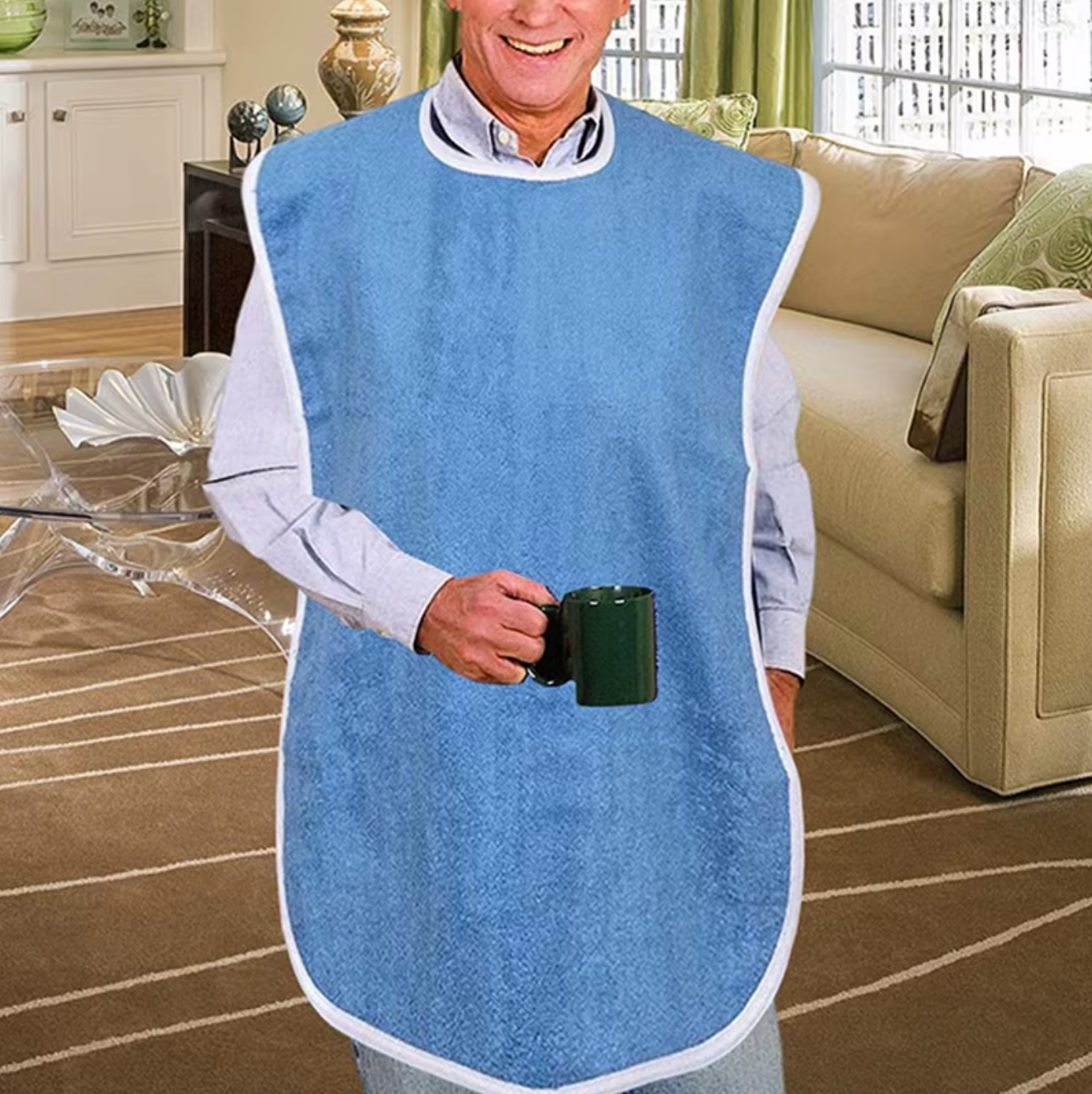 Bavoir XXL pour adulte en Microfibre lavable et réutilisable