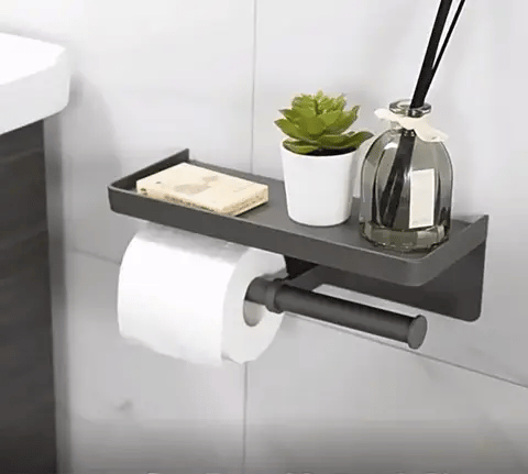 Porte-Papier Toilette avec Etagère de Rangement Intégrée