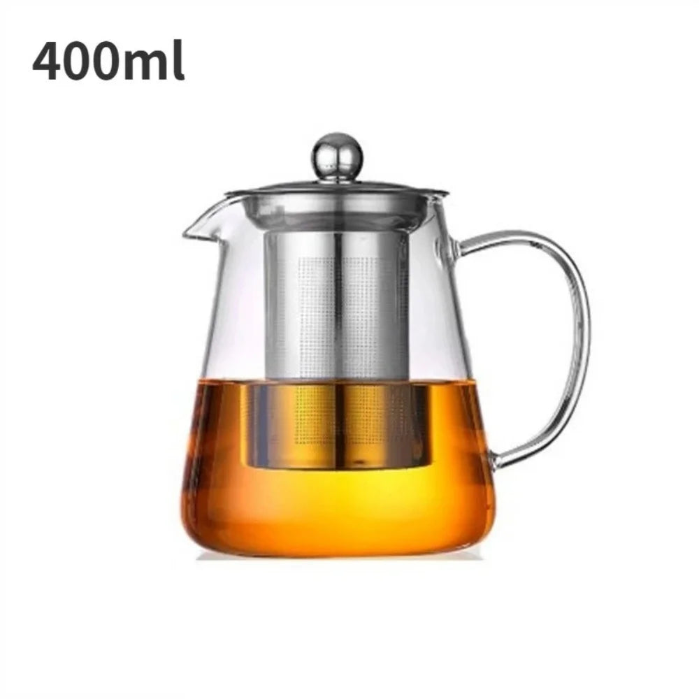 Théière en Verre Borosilicate – Résistante à la Chaleur avec Infuseur Amovible en Acier Inoxydable