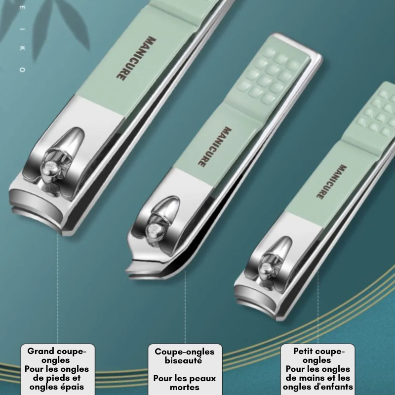 Kit coupe ongles professionnel portable - 16PCS