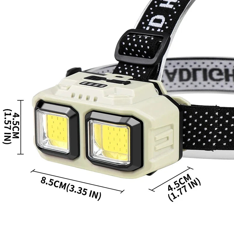 Lampe Frontale LED COB Rechargeable à Capteur - Idéale pour Camping & Cyclisme