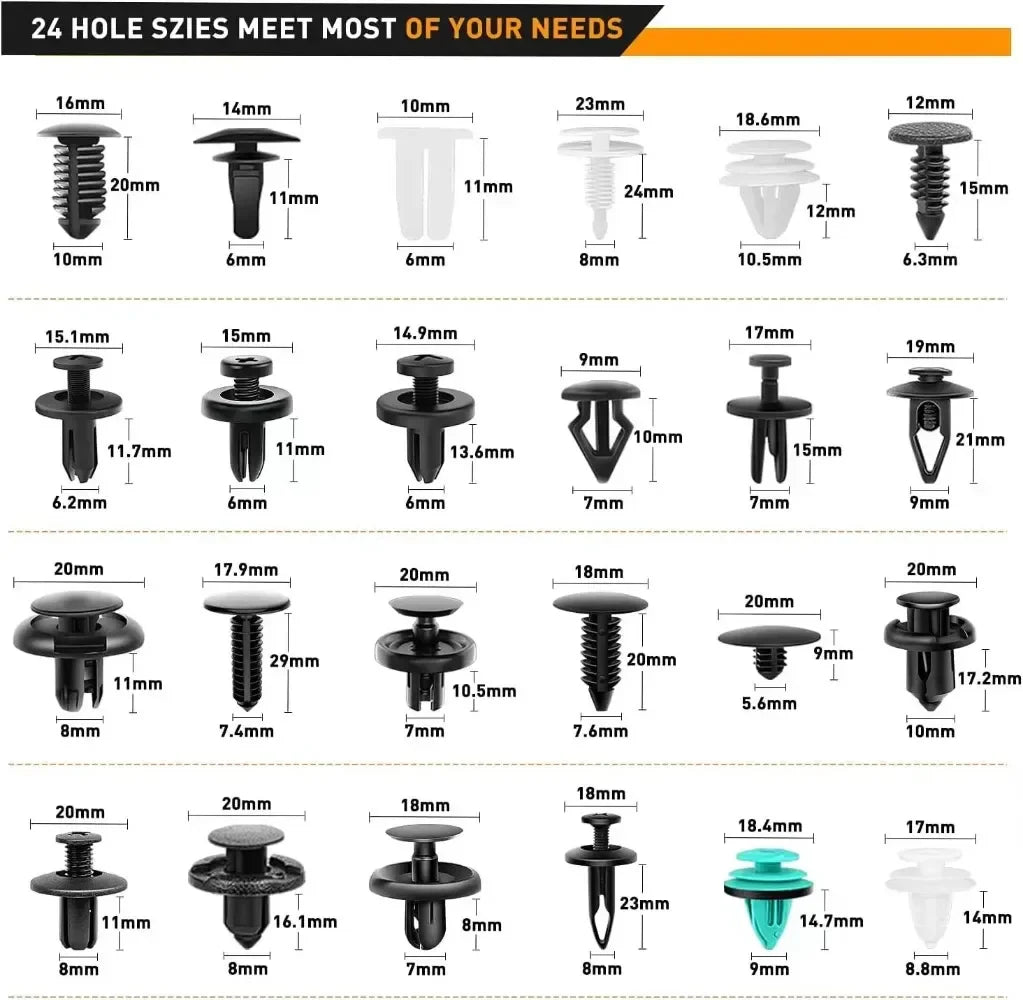 Kit Complet de Clips de Fixation de Voiture - 680PCS