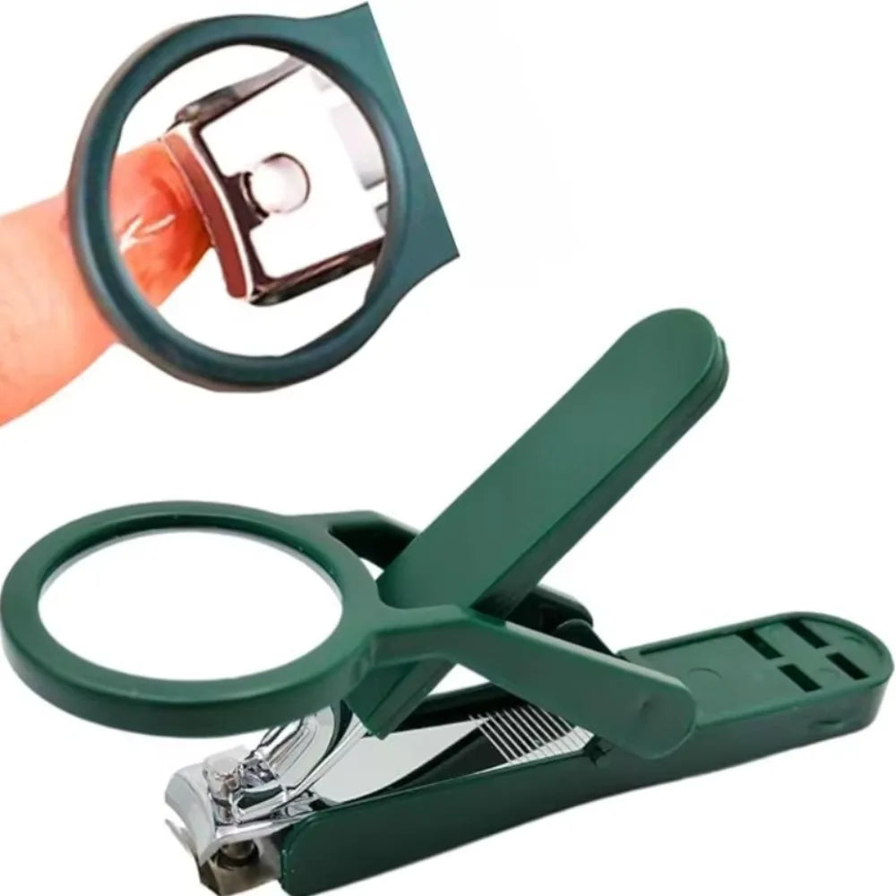 Coupe-Ongles avec Loupe Grossissante – Anti-Projections, Ergonomique & Précis – Pour Ongles Épais et Durs, Idéal Seniors