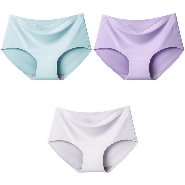 3X Culotte respirante en soie glacée pour femmes