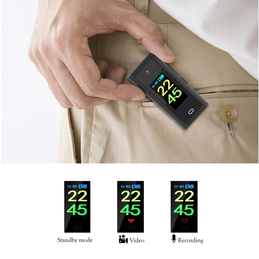 Mini Caméra 1080P HD avec Écran Enregistreur Vidéo & Audio - Clip Portable, Connexion USB & Carte SD Inclus