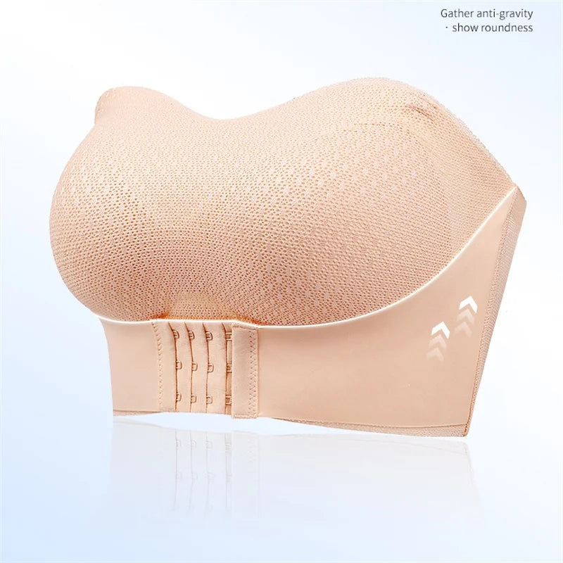 Soutien-gorge push-up sexy sans bretteles avec fermeture avant