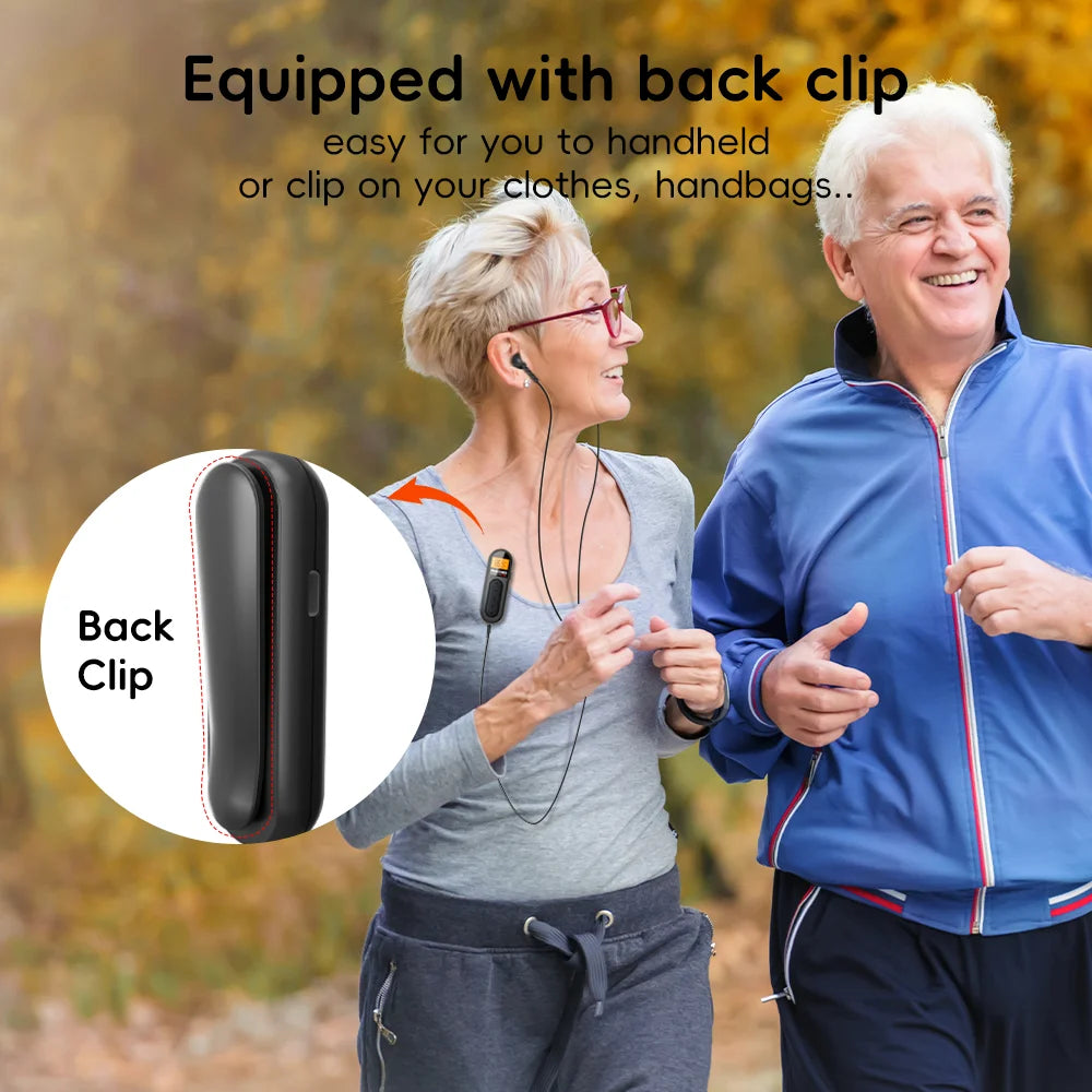 Mini radio FM portable rechargeable avec clip — écouteurs inclus