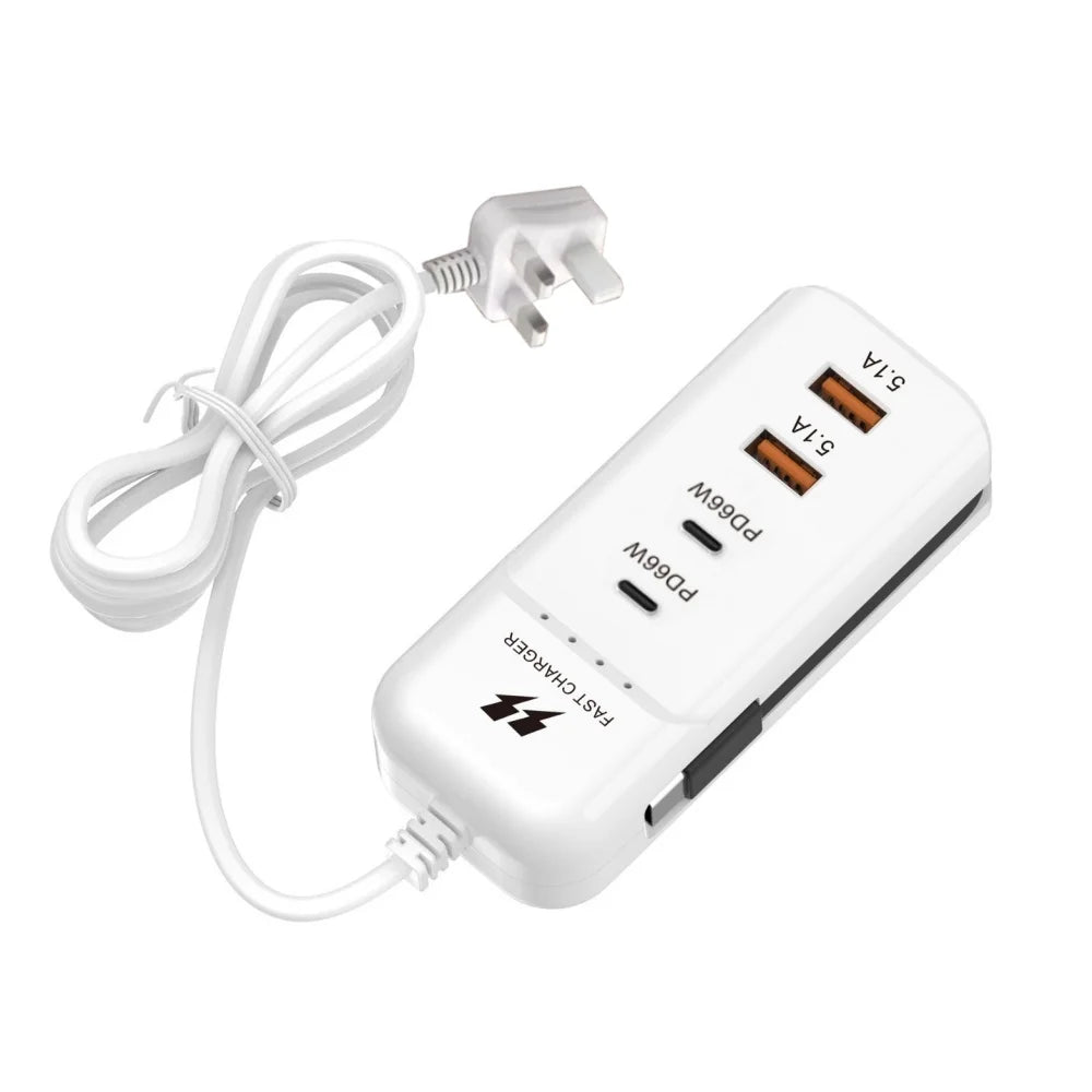 Station de Charge USB C 66W 4 Ports Adaptateur Mural - Charge rapide