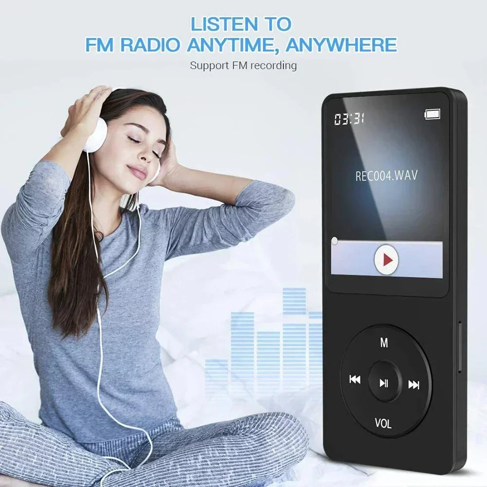 Lecteur MP3 portable, Radio FM avec écran 5,4 pouces + Carte 128Gb