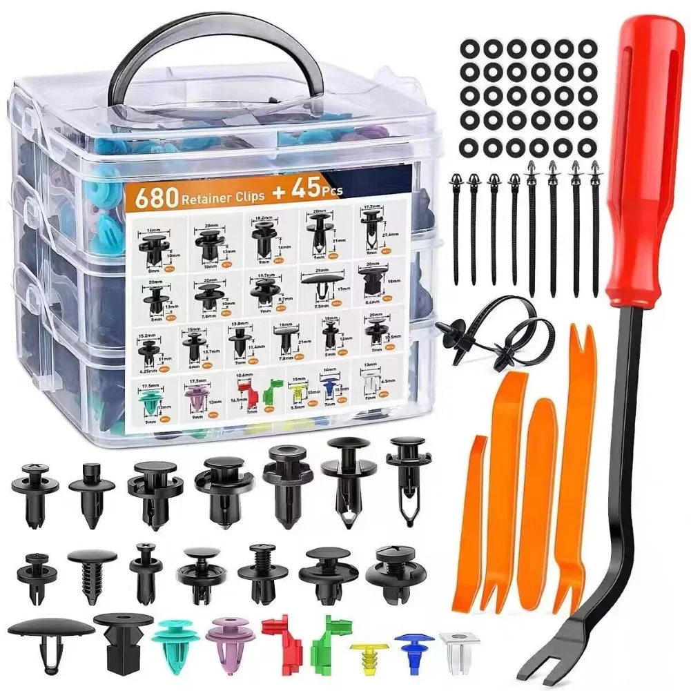 Kit Complet de Clips de Fixation de Voiture - 680PCS