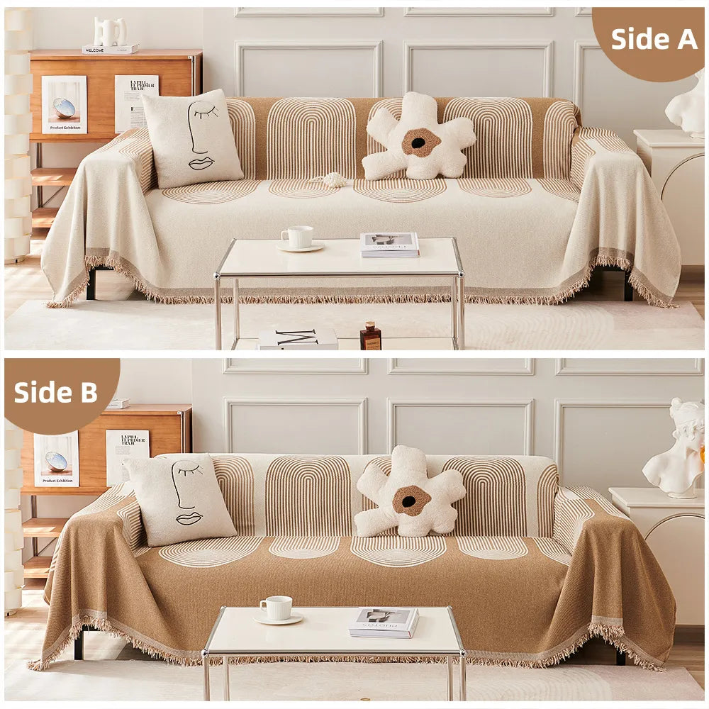 Jeté de Canapé à Motifs - 100% Coton