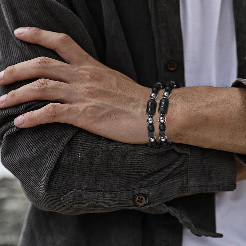 Bracelet Signe du Zodiaque en Perles et Pierre Volcanique – 12 Constellations, Élastique Unisexe