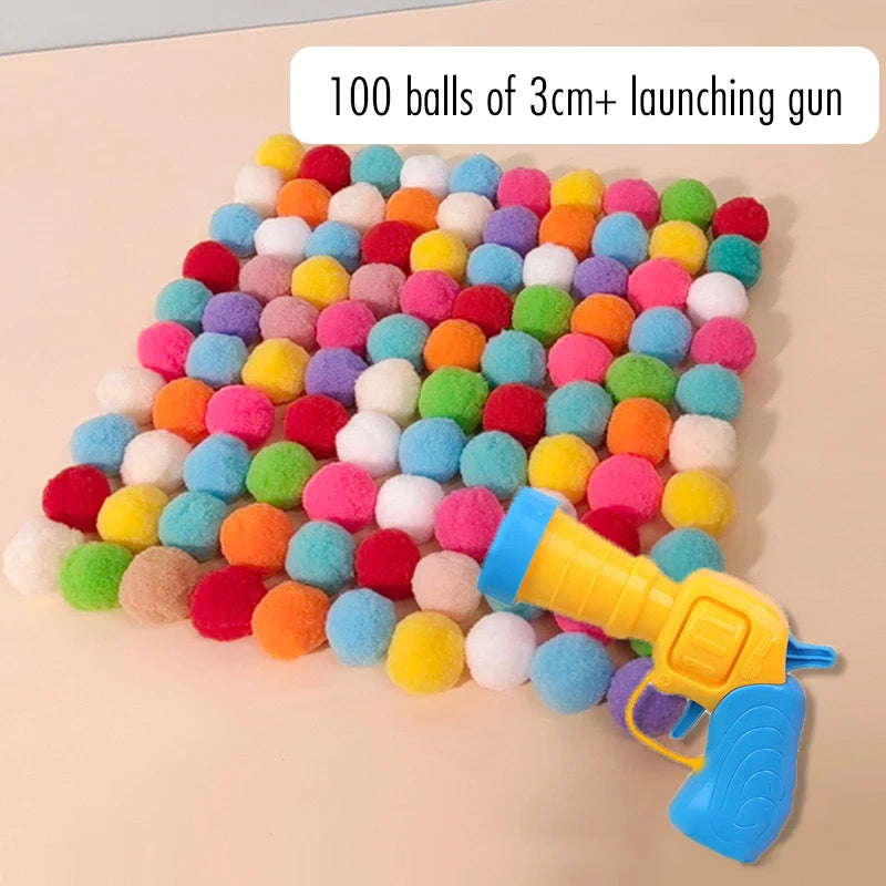 Pistolet Lance-Balles pour Chat – Jouet Interactif à Balles Rebondissantes – 100 Balles OFFERTES