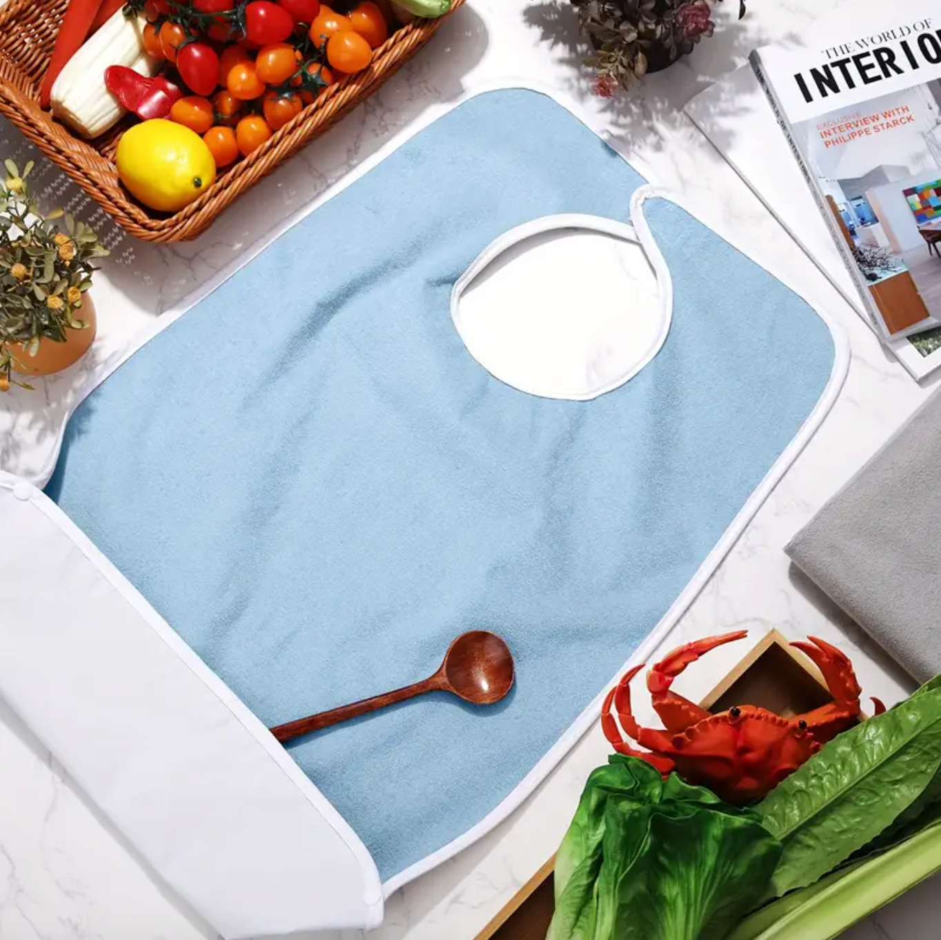 Bavoir XXL pour adulte en Microfibre lavable et réutilisable